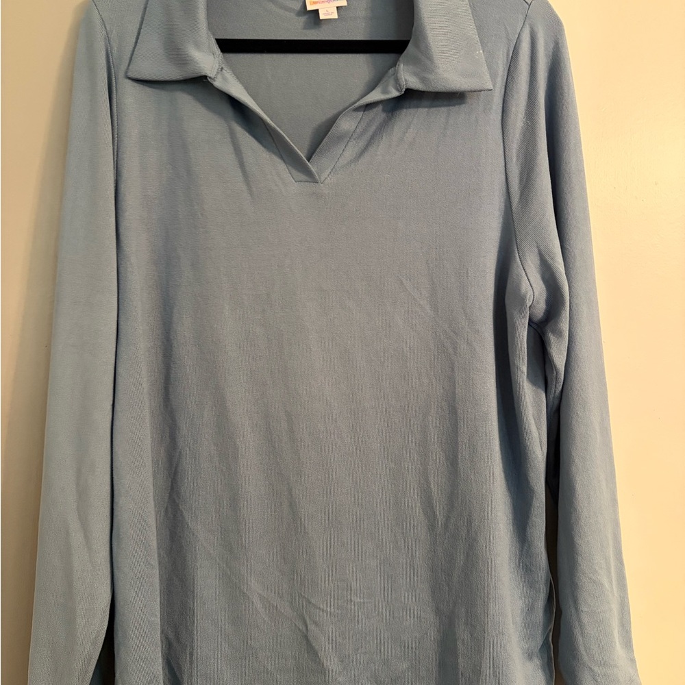 LuLaRoe Dusty Blue Long Sleeve Knit Top